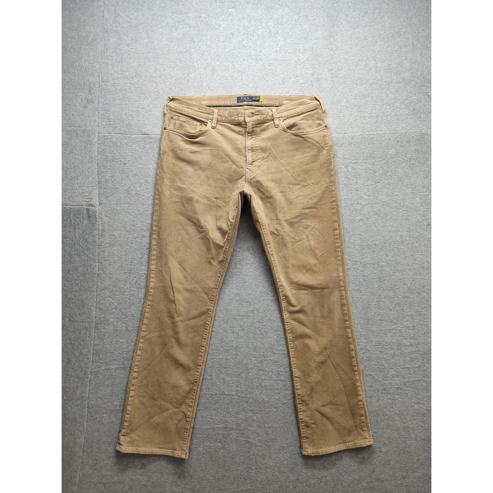 Polo Ralph Lauren Men Pant 38X32 Khaki Corduroy Slim Straight Leg Casual Outdoor